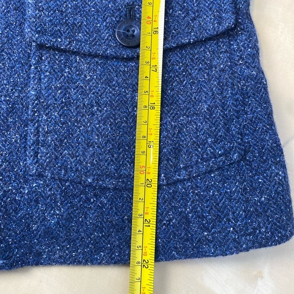 LL Bean Wool Silk Blazer Women XS Blue Academia Classic Timeless Career Polished - Picture 9 of 14